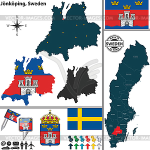 Map of Jonkoping, Sweden - royalty-free vector image
