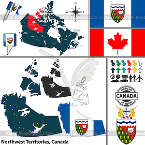 Map of Northwest Territories, Canada - vector image