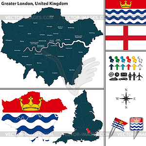 Greater London, UK - vector clip art