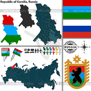 Республика Карелия, Россия - клипарт в векторном формате