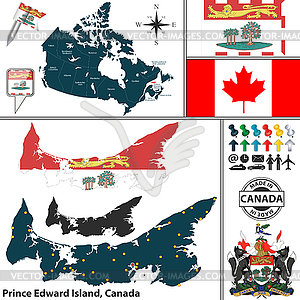 Карта Остров Принца Эдуарда, Канада - клипарт в векторе / векторное изображение