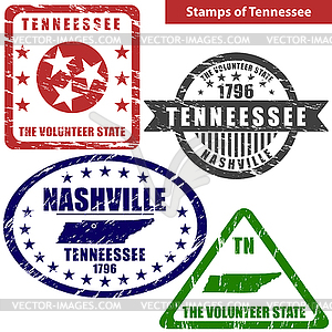 Stamps of Tennessee, USA - vector clip art