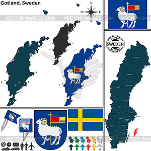 Map of Gotland, Sweden - vector EPS clipart