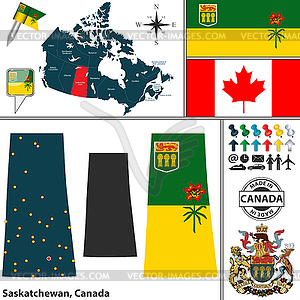 Map of Saskatchewan, Canada - vector image