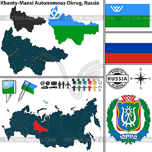 Khanty-Mansi Autonomous Okrug, Russia - vector clipart