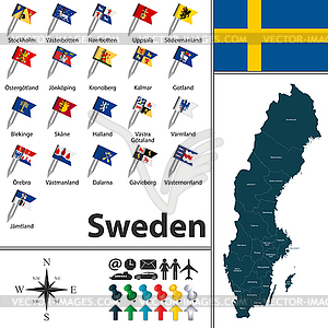 Map of Sweden - vector image