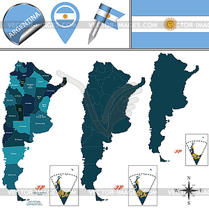 Карта Аргентины - векторный клипарт