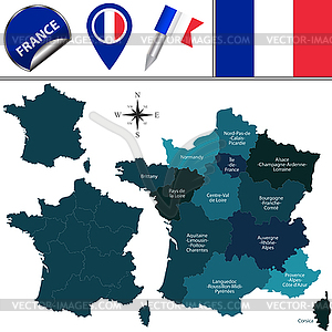 Map of France - vector clipart