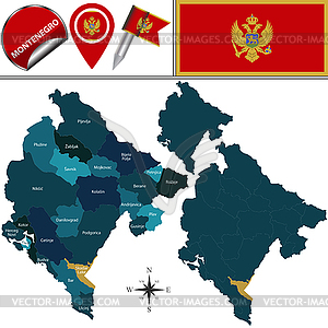 Map of Montenegro - royalty-free vector image