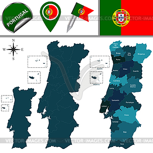 Map of Portugal - vector image