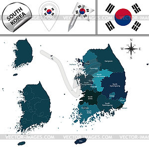 Map of South Korea - vector image