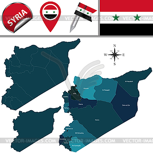 Map of Syria - vector clip art