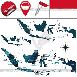 Map of Indonesia - vector clip art