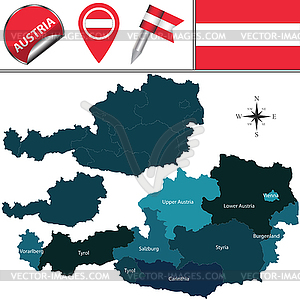Map of Austria - vector image