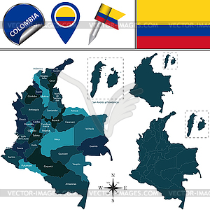 Map of Colombia - vector image