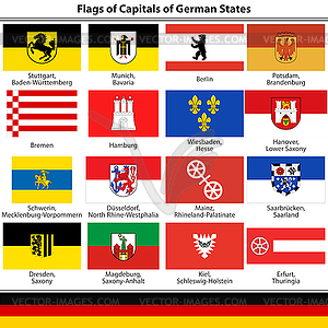 Flaggen der Hauptstädte der Bundesländer - Vektor-Clipart / Vektor-Bild