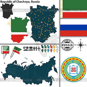 Republic of Chechnya, Russia - vector image