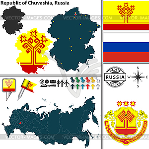 Republic of Chuvashia, Russia - vector clipart