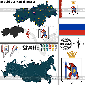 Republic of Mari El, Russia - vector clip art