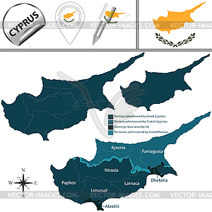 Map of Cyprus - vector clipart