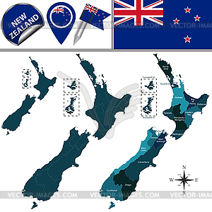 Map of New Zealand - vector image