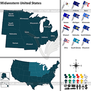 Midwestern United States - vector image