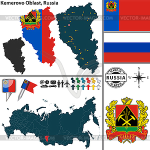 Кемеровская область, Россия - векторное изображение клипарта