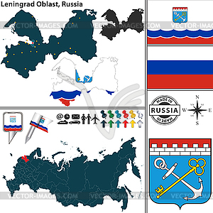 Leningrad Oblast, Russia - vector clip art