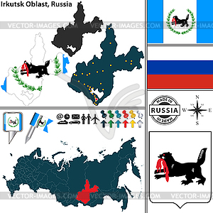 Иркутская область, Россия - изображение в векторном виде