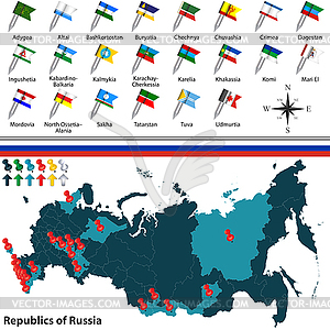 Республик России - векторная иллюстрация