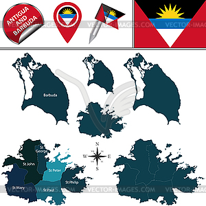 Map of Antigua and Barbuda - vector clipart