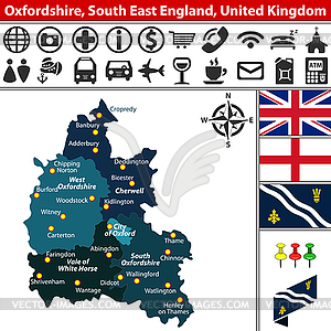 Oxfordshire, South East England, UK - stock vector clipart