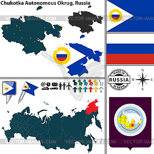 Chukotka Autonomous Okrug, Russia - vector EPS clipart