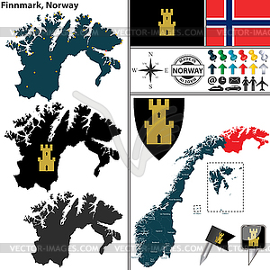 Map of Finnmark - vector image