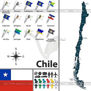 Map of Chile - vector image