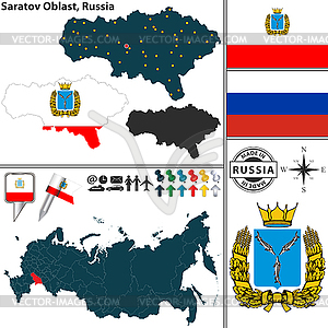 Саратовская область, Россия - векторное изображение клипарта