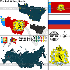 Vladimir Oblast, Russia - vector clip art