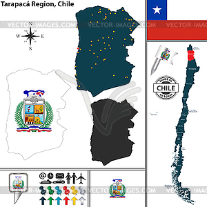 Map of Tarapaca, Chile - vector clip art