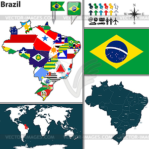 Map of Brazil - vector clipart