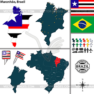 Map of Maranhao, Brazil - vector image