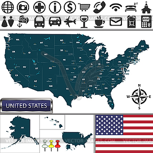 Map of United States - vector image