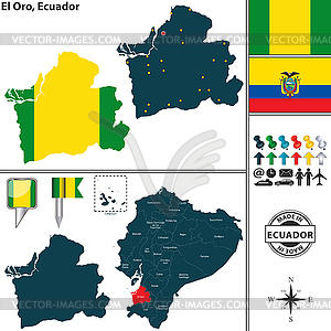 Map of El Oro, Ecuador - vector clip art