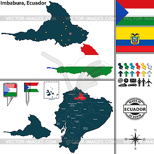 Карта Имбабура, Эквадор - рисунок в векторном формате