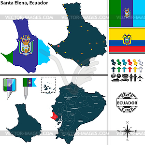 Карта Santa Elena, Эквадор - клипарт в формате EPS