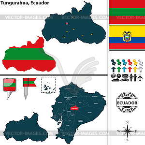 Map of Tungurahua, Ecuador - vector EPS clipart