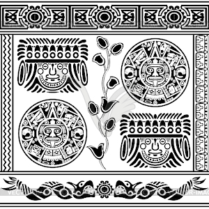 Set of ancient American ornaments - royalty-free vector image