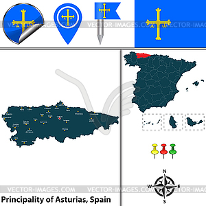 Principality of Asturias, Spain - vector image