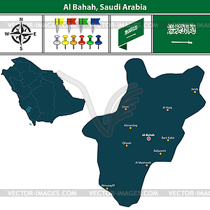 Map of Al Bahah, Saudi Arabia - vector image