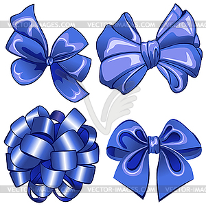 Set with blue bows - vector clipart