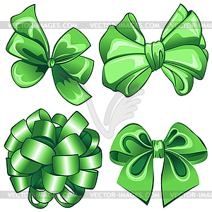 Set with green bows - vector image